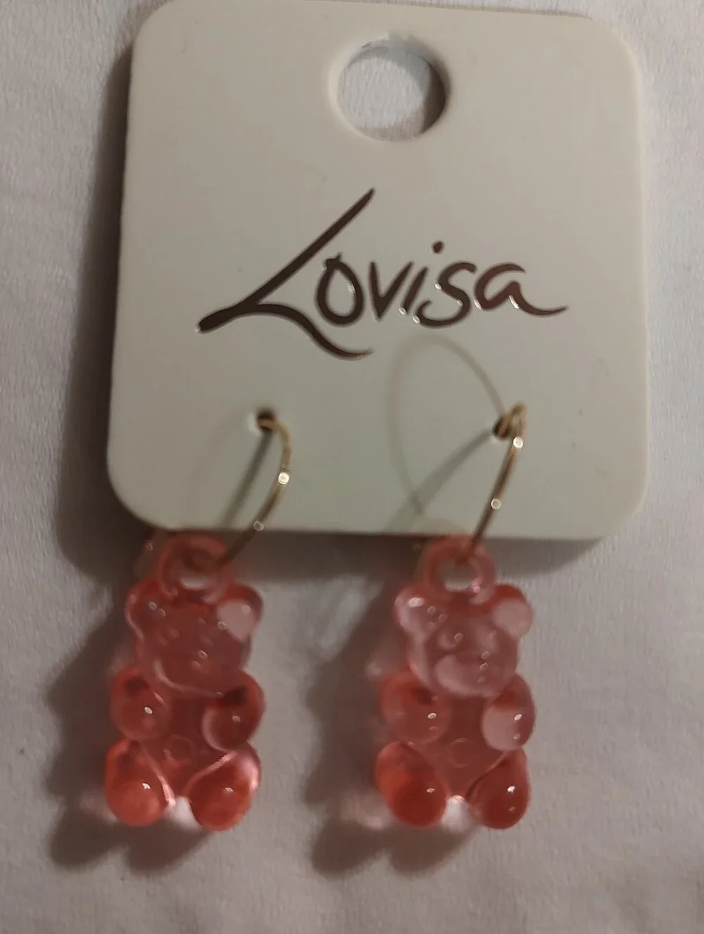 Lovisa Pink Gummy Bear Hoop Drop Earrings